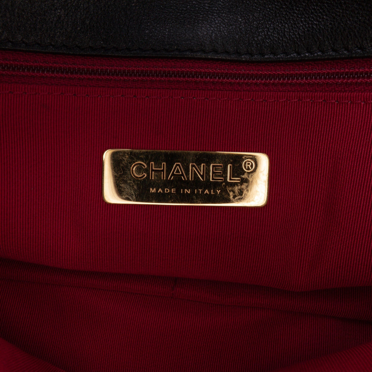Second hand Chanel CHANEL 19 Medium Lambskin Leather Matelassè Flap Handbag Black - Tabita Bags