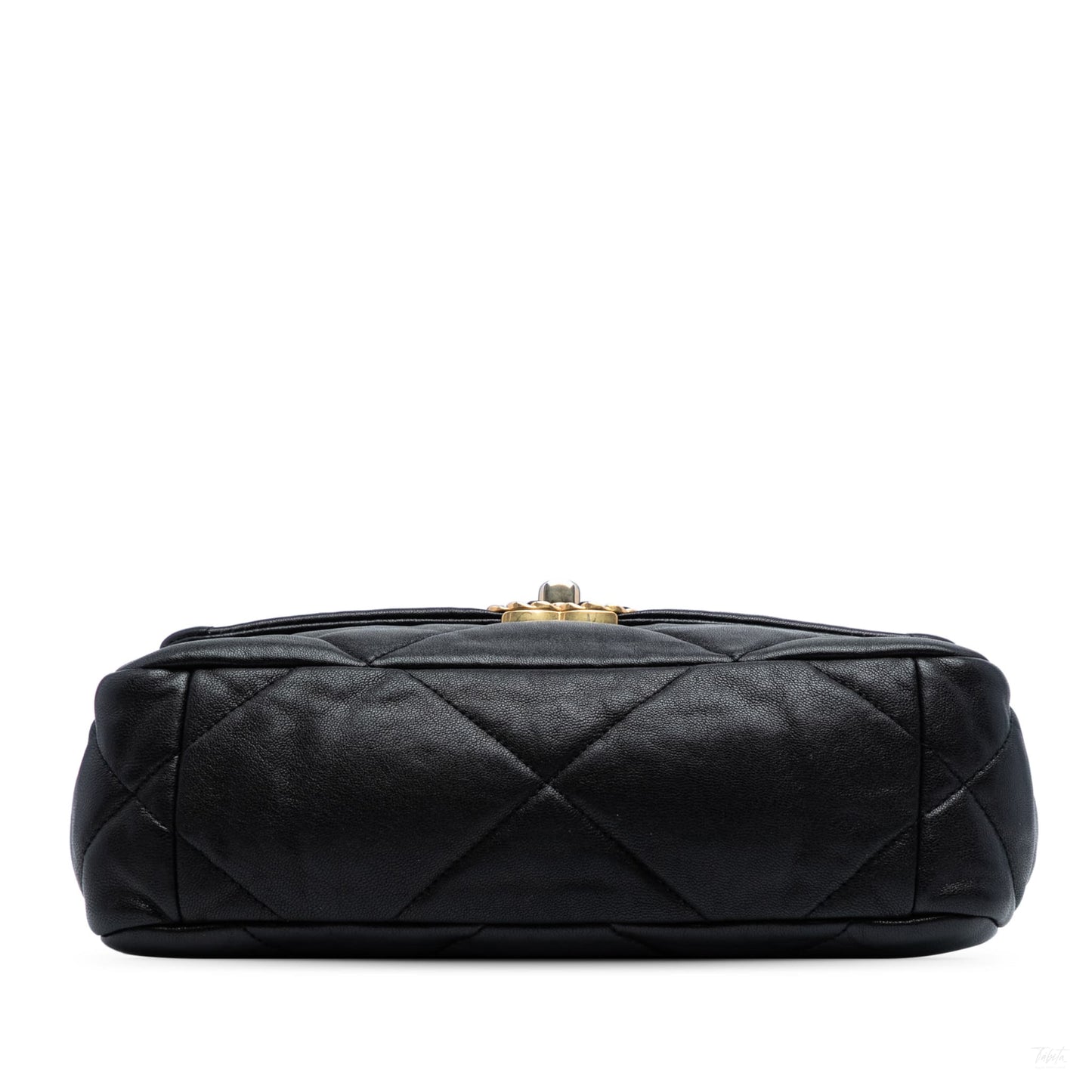 Second hand Chanel CHANEL 19 Medium Lambskin Leather Matelassè Flap Handbag Black - Tabita Bags