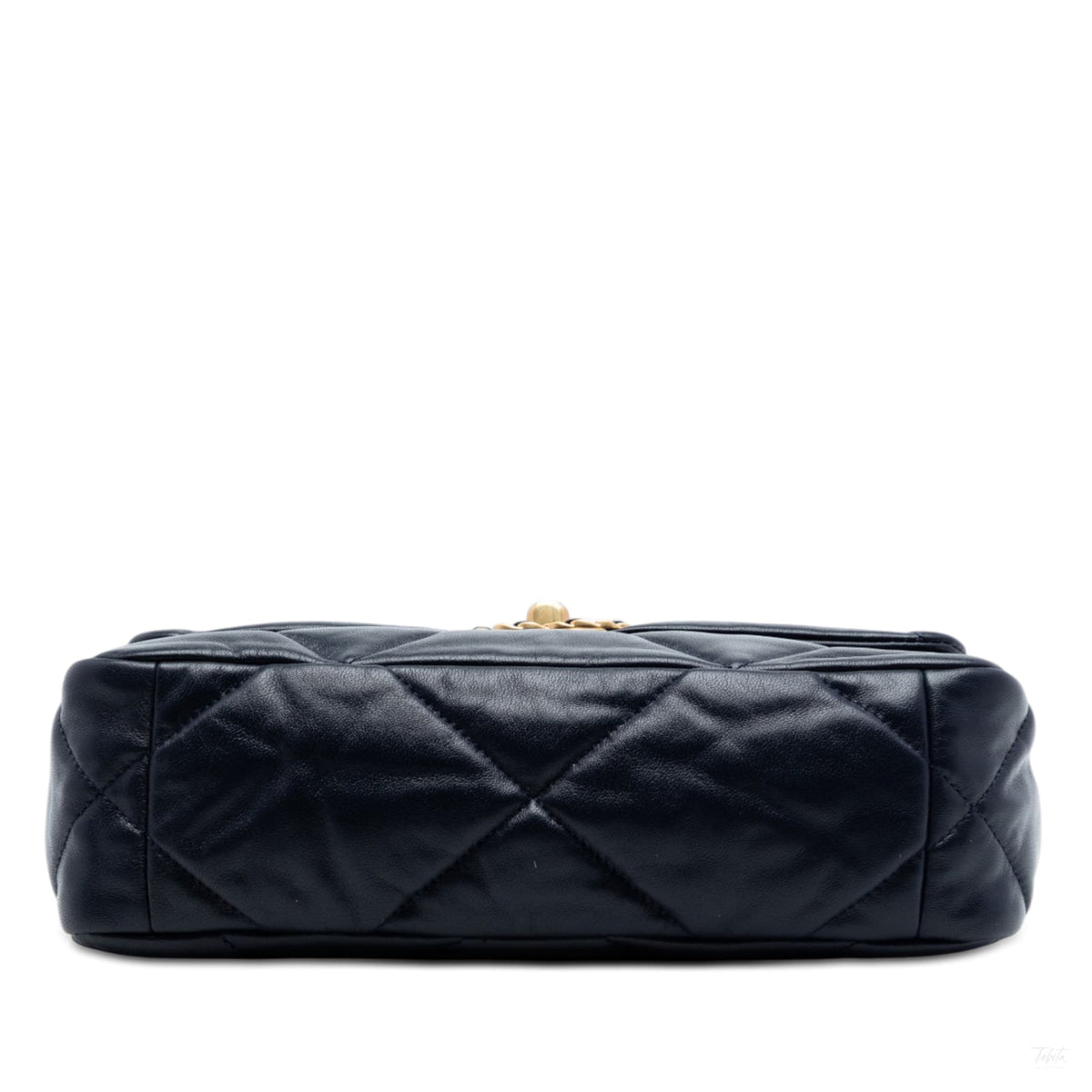 Second hand Chanel CHANEL 19 Medium Lambskin Leather Matelassè Flap Handbag Blue - Tabita Bags