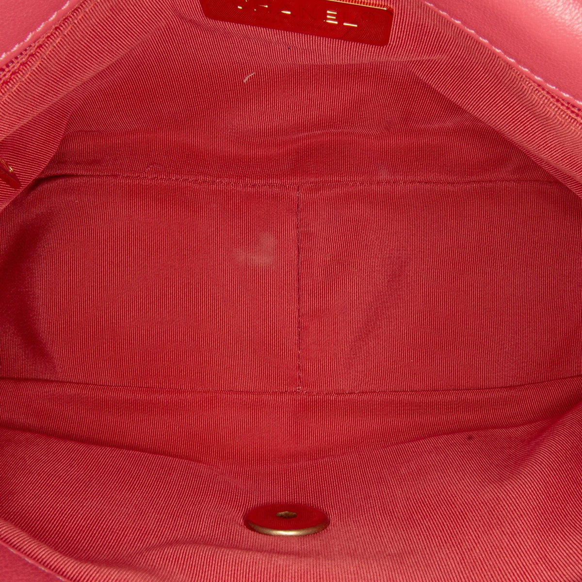Second hand Chanel CHANEL 19 Medium Lambskin Leather Matelassè Flap Handbag Pink - Tabita Bags