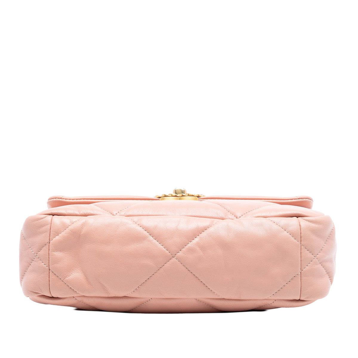 Second hand Chanel CHANEL 19 Medium Lambskin Leather Matelassè Flap Handbag Pink - Tabita Bags