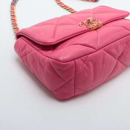 Second hand Chanel CHANEL 19 Medium Matelassè Lambskin Leather 2 - Ways Flap Handbag Pink - Tabita Bags