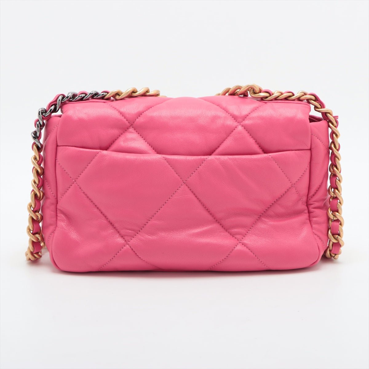 Second hand Chanel CHANEL 19 Medium Matelassè Lambskin Leather 2 - Ways Flap Handbag Pink - Tabita Bags