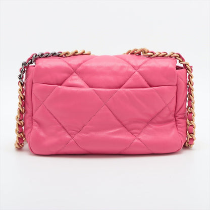 Second hand Chanel CHANEL 19 Medium Matelassè Lambskin Leather 2 - Ways Flap Handbag Pink - Tabita Bags