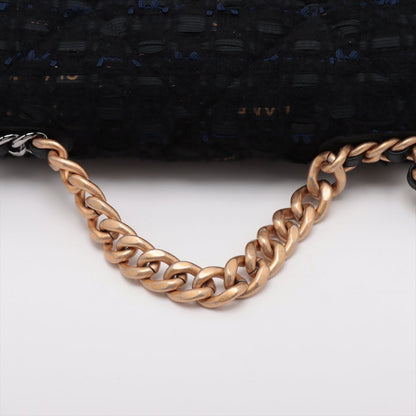 Second hand Chanel CHANEL 19 Medium Matelassè Tweed 2 - Ways Flap Handbag Navy & Black - Tabita Bags