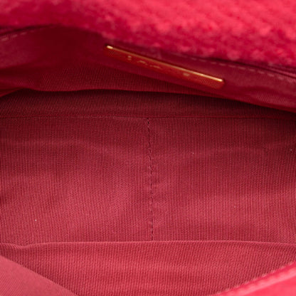 Second hand Chanel CHANEL 19 Medium Tweed Matelassè Flap Handbag Pink - Tabita Bags