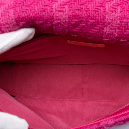 Second hand Chanel CHANEL 19 Medium Tweed Matelassè Flap Handbag Pink - Tabita Bags