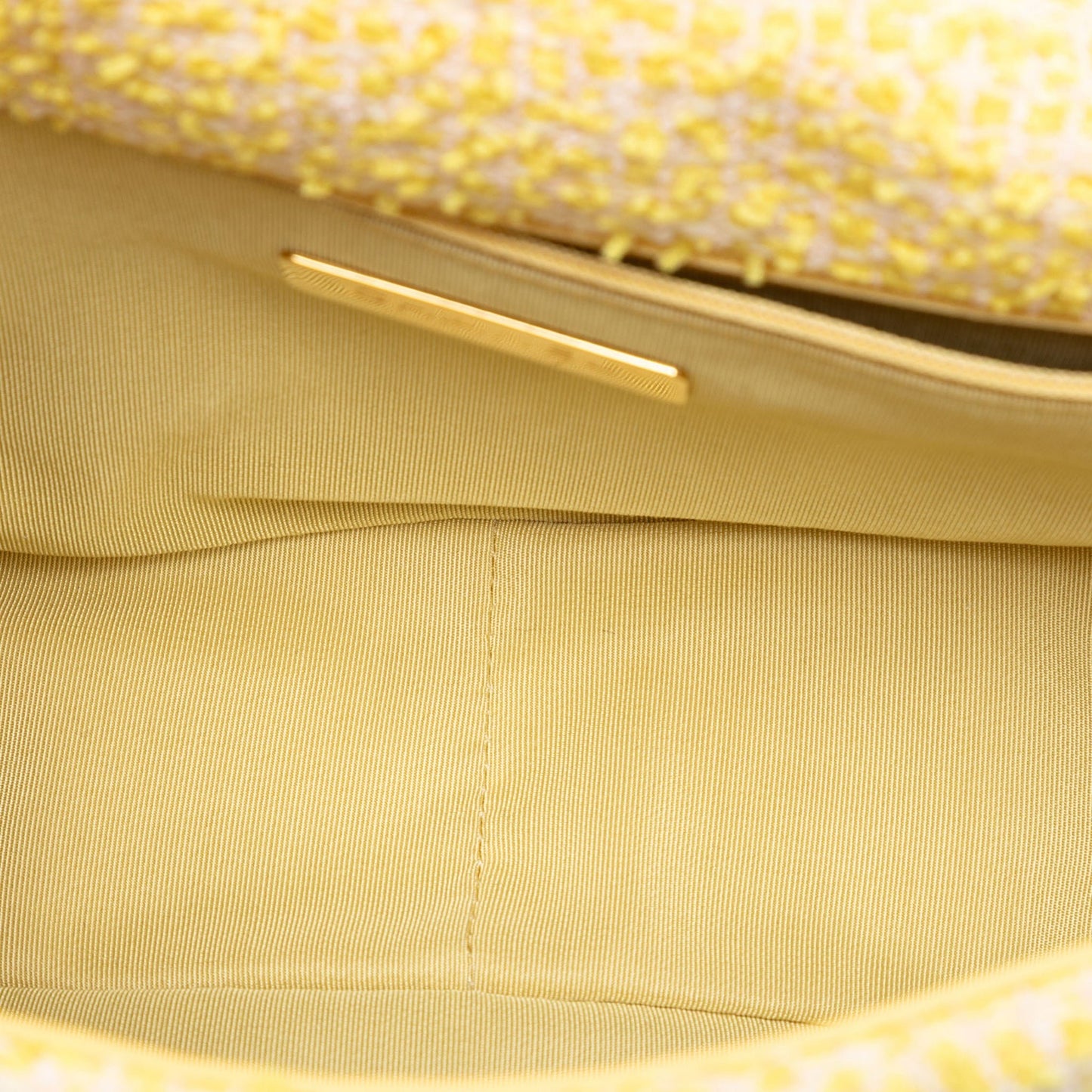 Second hand Chanel CHANEL 19 Medium Tweed Matelassè Flap Handbag Yellow - Tabita Bags