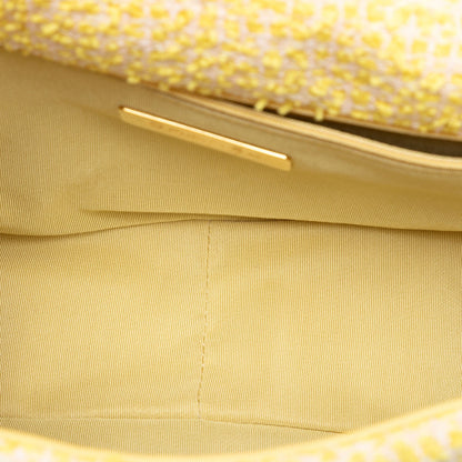 Second hand Chanel CHANEL 19 Medium Tweed Matelassè Flap Handbag Yellow - Tabita Bags
