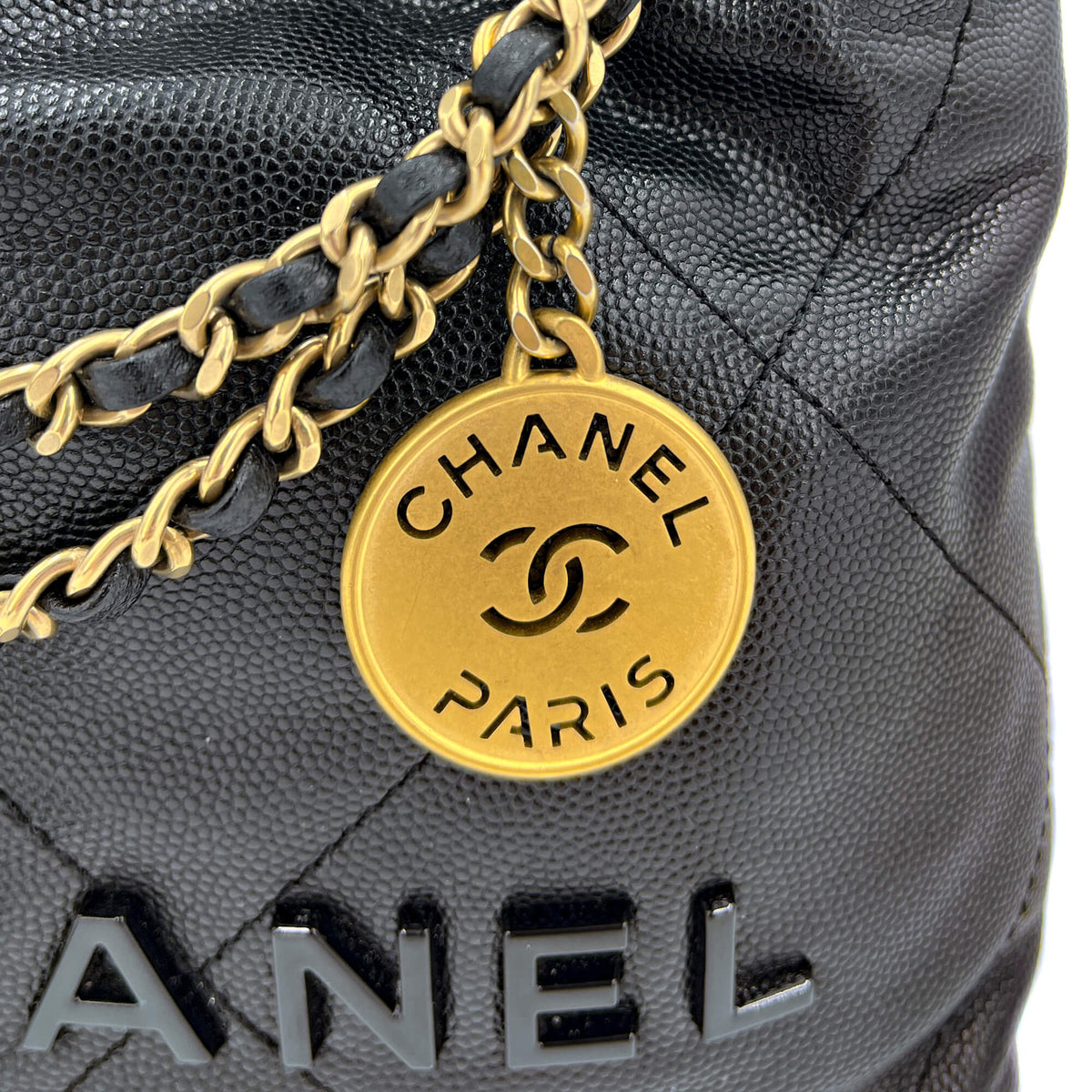 Second hand Chanel Chanel 22 Mini Leather Bucket Bag Black - Tabita Bags