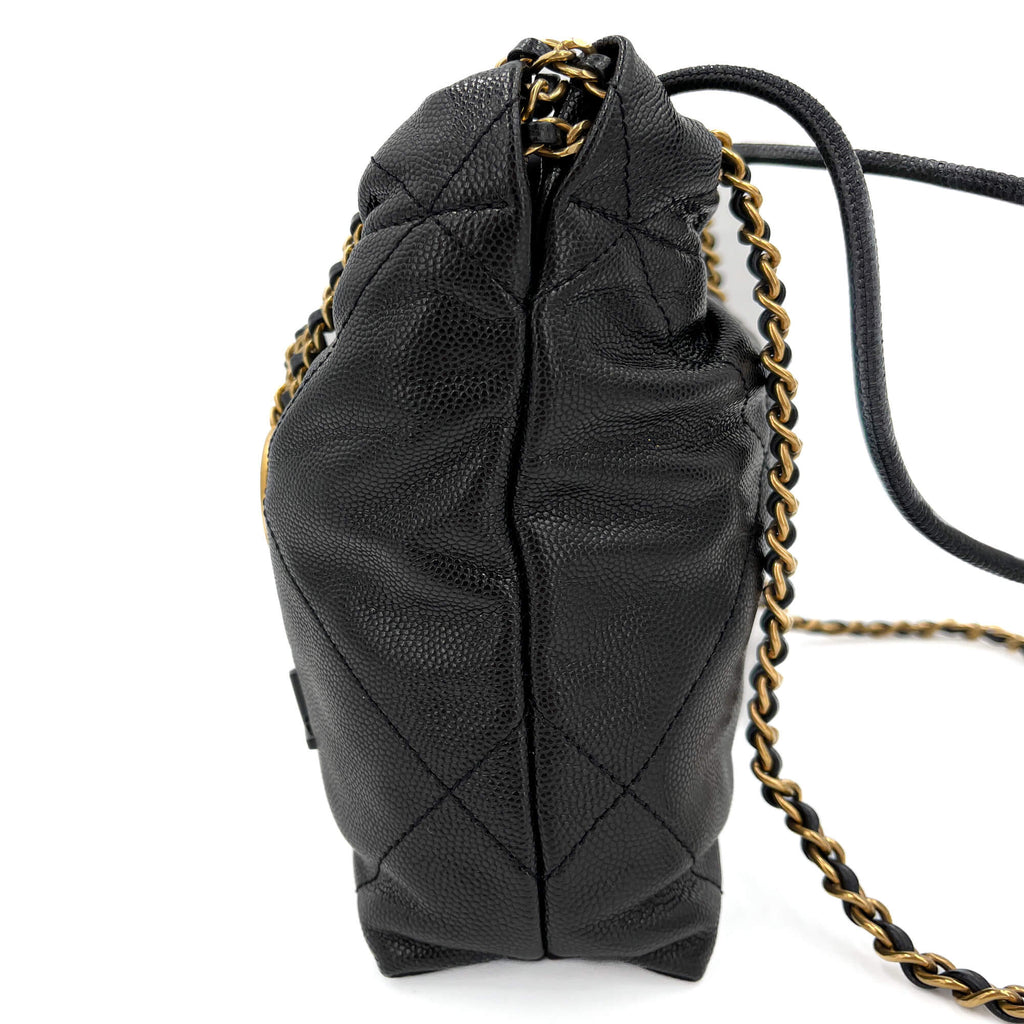 Second hand Chanel Chanel 22 Mini Leather Bucket Bag Black - Tabita Bags