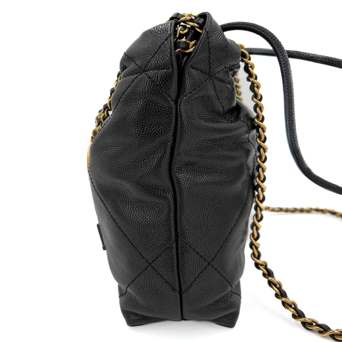 Second hand Chanel Chanel 22 Mini Leather Bucket Bag Black - Tabita Bags