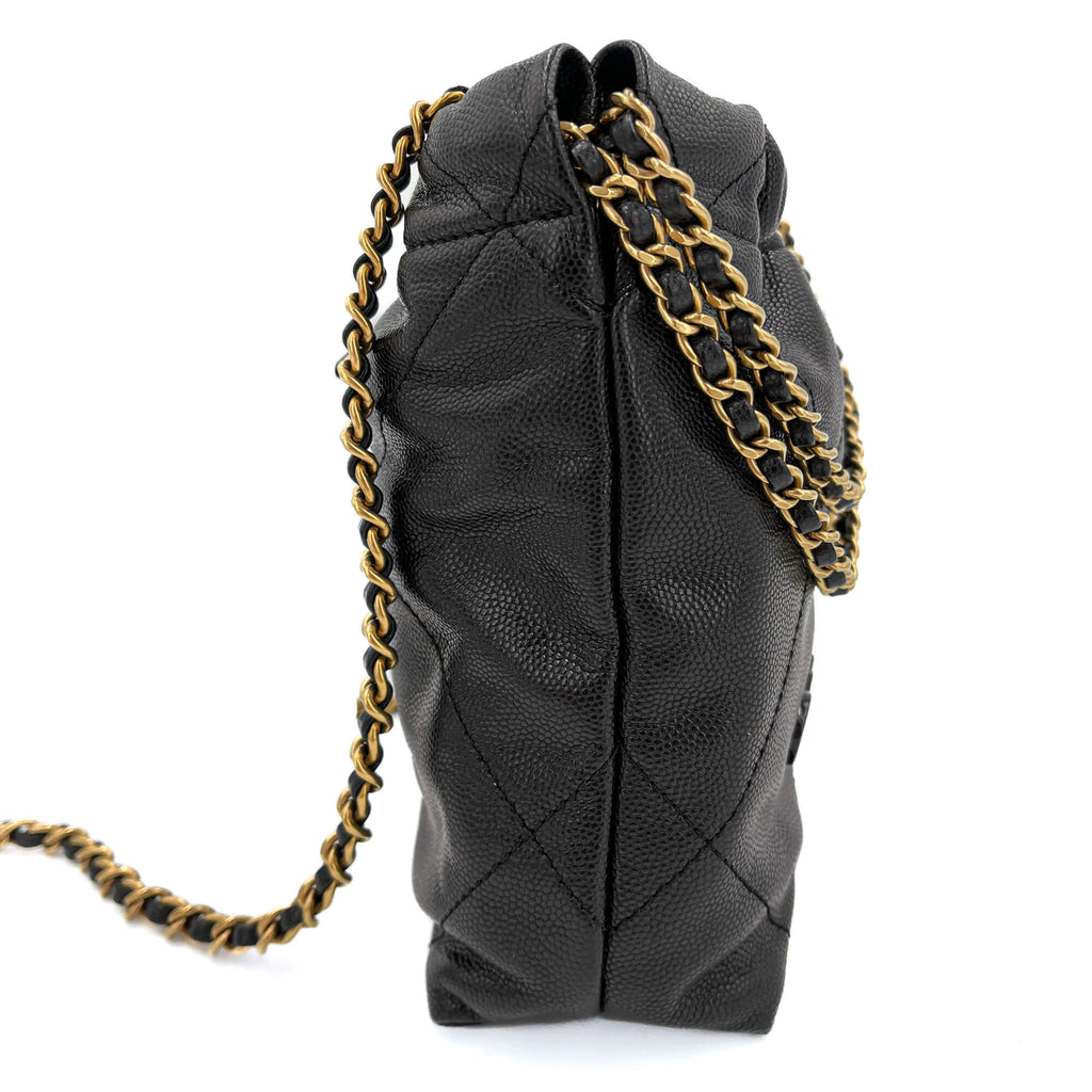 Second hand Chanel Chanel 22 Mini Leather Bucket Bag Black - Tabita Bags