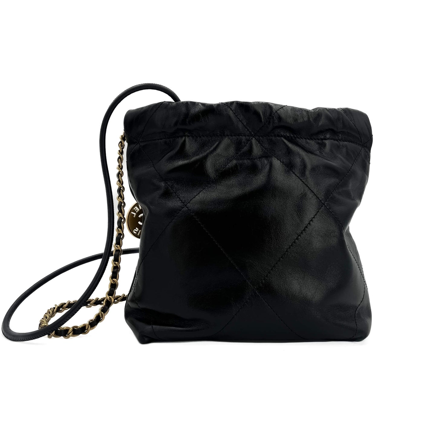 Second hand Chanel Chanel 22 Mini Leather Bucket Bag Black - Tabita Bags