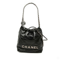 Second hand Chanel Chanel 22 Mini Leather Bucket Crossbody Black - Tabita Bags
