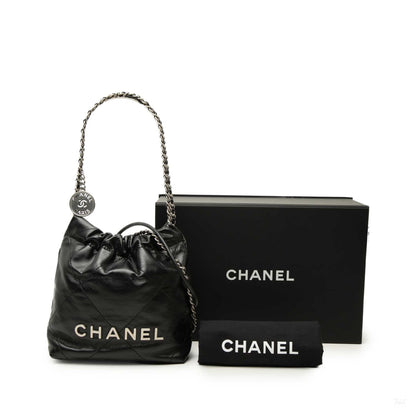 Second hand Chanel Chanel 22 Mini Leather Bucket Crossbody Black - Tabita Bags