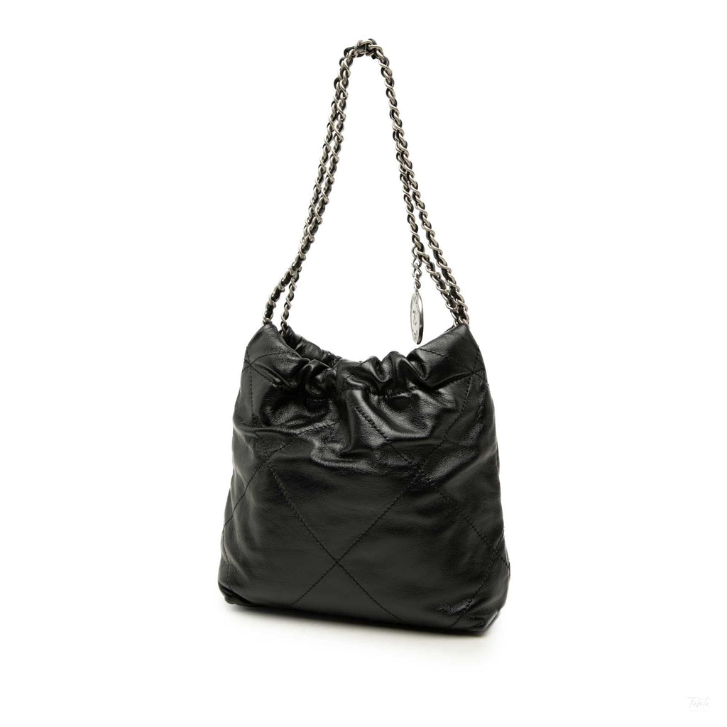 Second hand Chanel Chanel 22 Mini Leather Bucket Crossbody Black - Tabita Bags