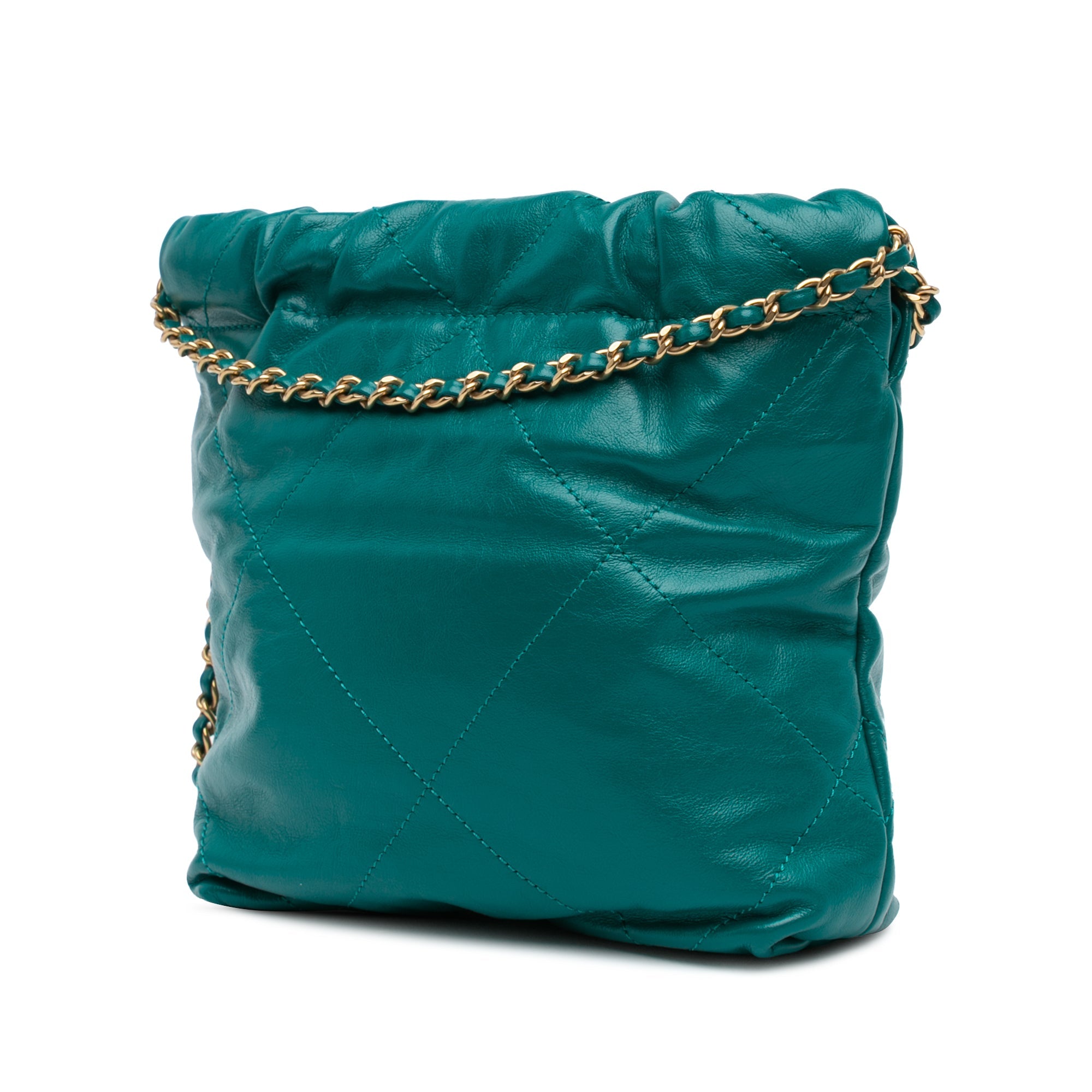 Chanel Chanel 22 Mini Leather Bucket Crossbody Green - Tabita Bags