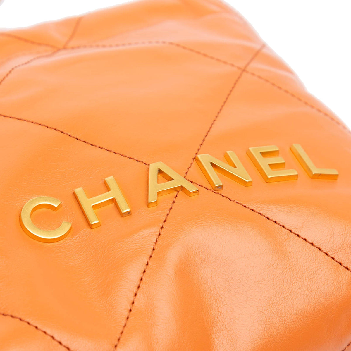 Second hand Chanel Chanel 22 Mini Leather Bucket Crossbody Orange - Tabita Bags