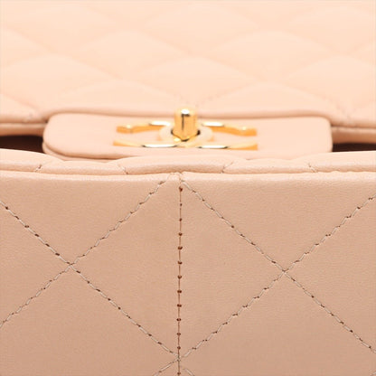Second hand Chanel Classic Double Flap Jumbo Lambskin Leather Matelassè Handbag Beige - Tabita Bags