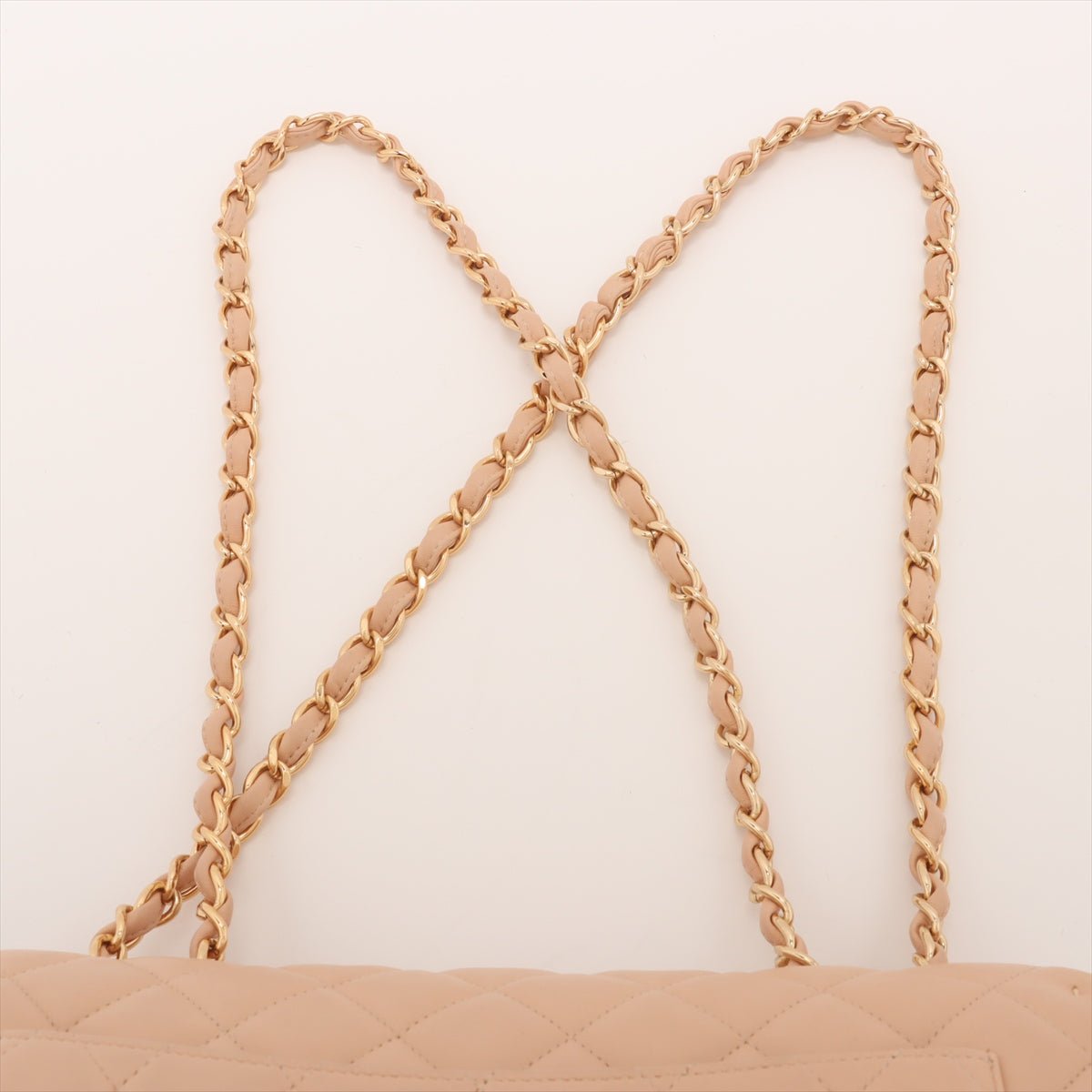 Second hand Chanel Classic Double Flap Jumbo Lambskin Leather Matelassè Handbag Beige - Tabita Bags