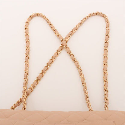 Second hand Chanel Classic Double Flap Jumbo Lambskin Leather Matelassè Handbag Beige - Tabita Bags