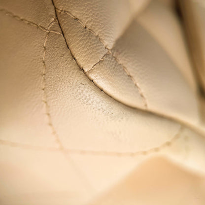 Second hand Chanel Classic Double Flap Jumbo Lambskin Leather Matelassè Handbag Beige - Tabita Bags