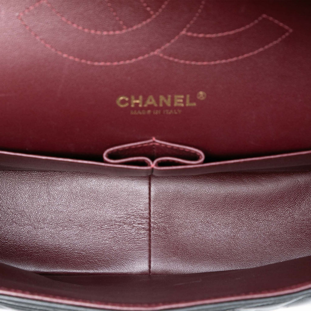 Second hand Chanel Classic Double Flap Jumbo Lambskin Leather Matelassè Handbag Black - Tabita Bags