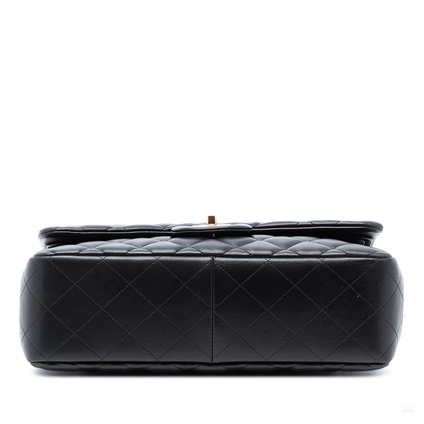 Second hand Chanel Classic Double Flap Jumbo Lambskin Leather Matelassè Handbag Black - Tabita Bags