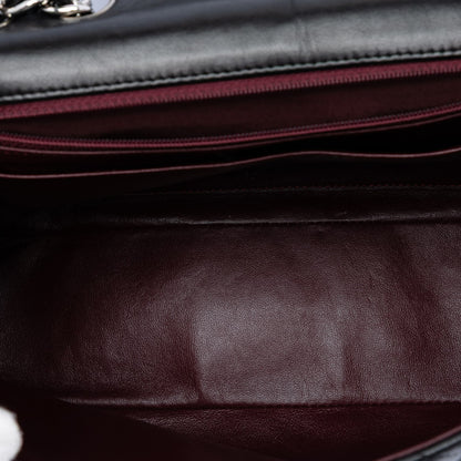 Second hand Chanel Classic Double Flap Jumbo Lambskin Leather Matelassè Handbag Black - Tabita Bags