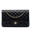 Second hand Chanel Classic Double Flap Jumbo Lambskin Leather Matelassè Handbag Black - Tabita Bags