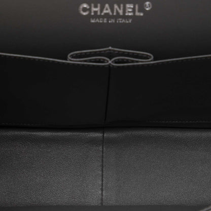 Second hand Chanel Classic Double Flap Jumbo Lambskin Leather Matelassè Handbag Black - Tabita Bags