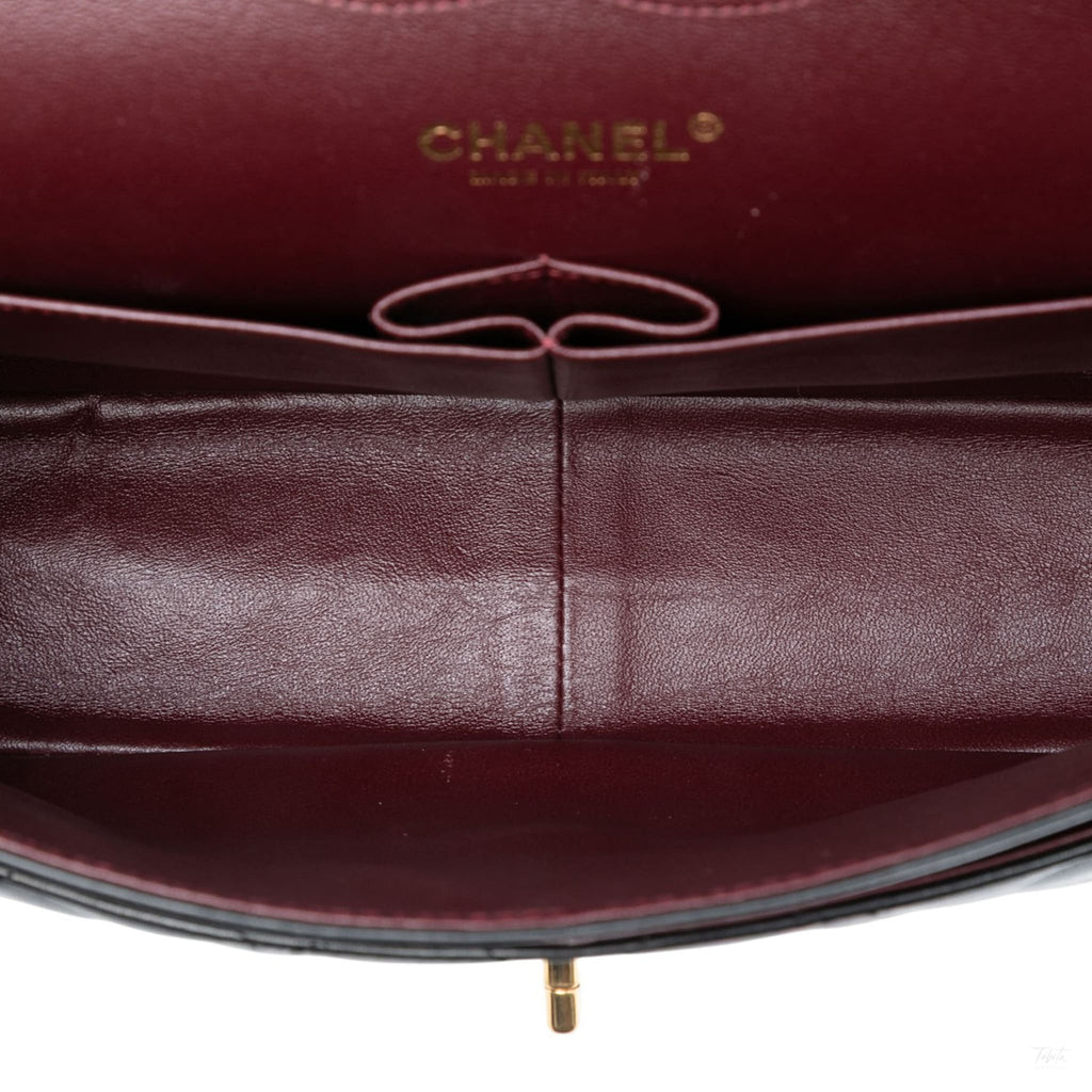 Second hand Chanel Classic Double Flap Jumbo Lambskin Leather Matelassè Handbag Black - Tabita Bags