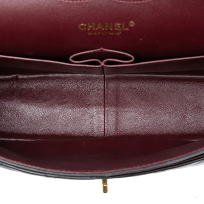 Second hand Chanel Classic Double Flap Jumbo Lambskin Leather Matelassè Handbag Black - Tabita Bags