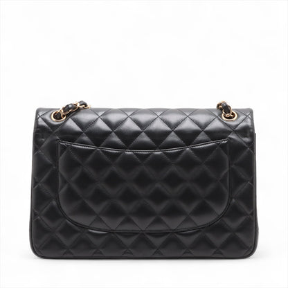 Second hand Chanel Classic Double Flap Jumbo Lambskin Leather Matelassè Handbag Black - Tabita Bags