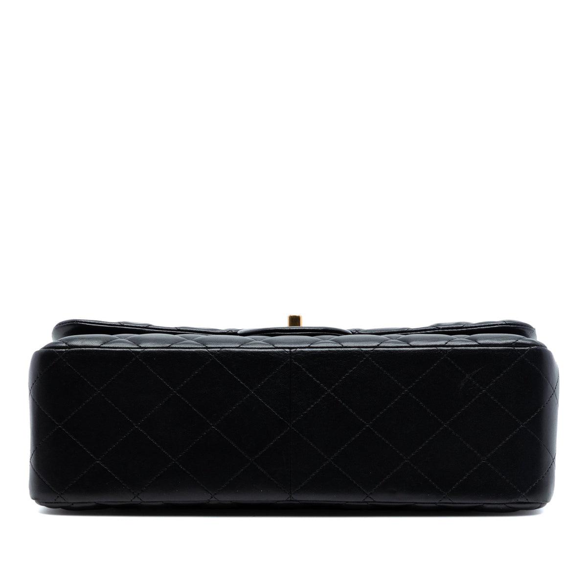 Second hand Chanel Classic Double Flap Jumbo Lambskin Leather Matelassè Handbag Black - Tabita Bags