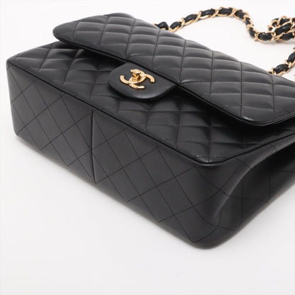 Second hand Chanel Classic Double Flap Jumbo Lambskin Leather Matelassè Handbag Black - Tabita Bags