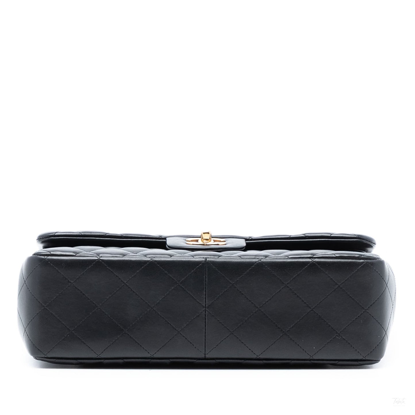 Second hand Chanel Classic Double Flap Jumbo Lambskin Leather Matelassè Handbag Black - Tabita Bags