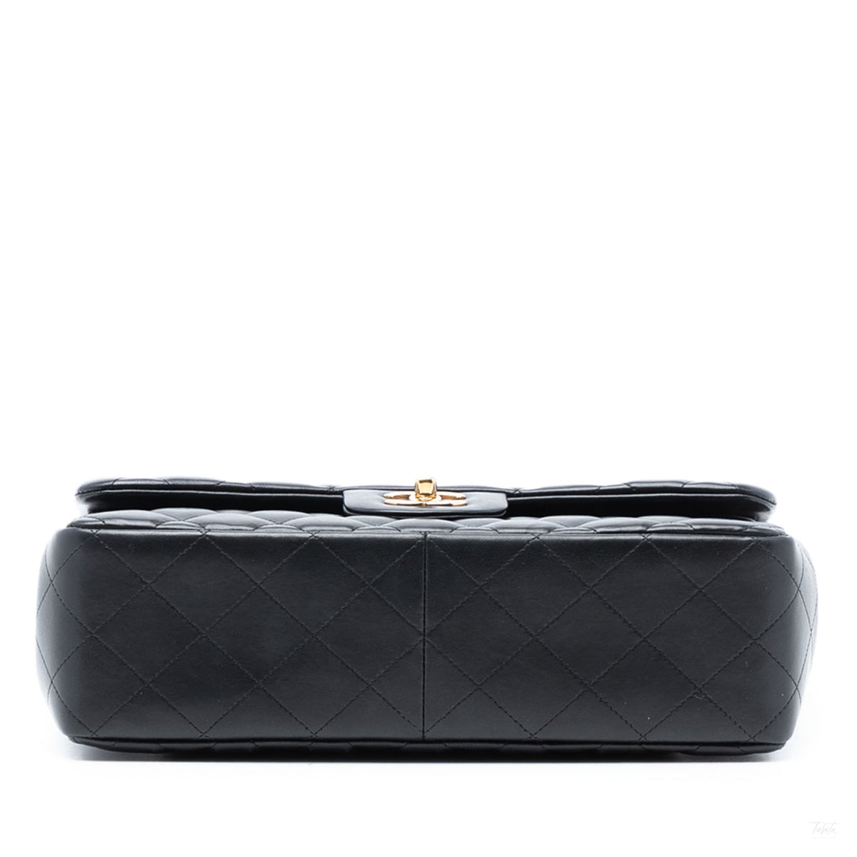 Second hand Chanel Classic Double Flap Jumbo Lambskin Leather Matelassè Handbag Black - Tabita Bags