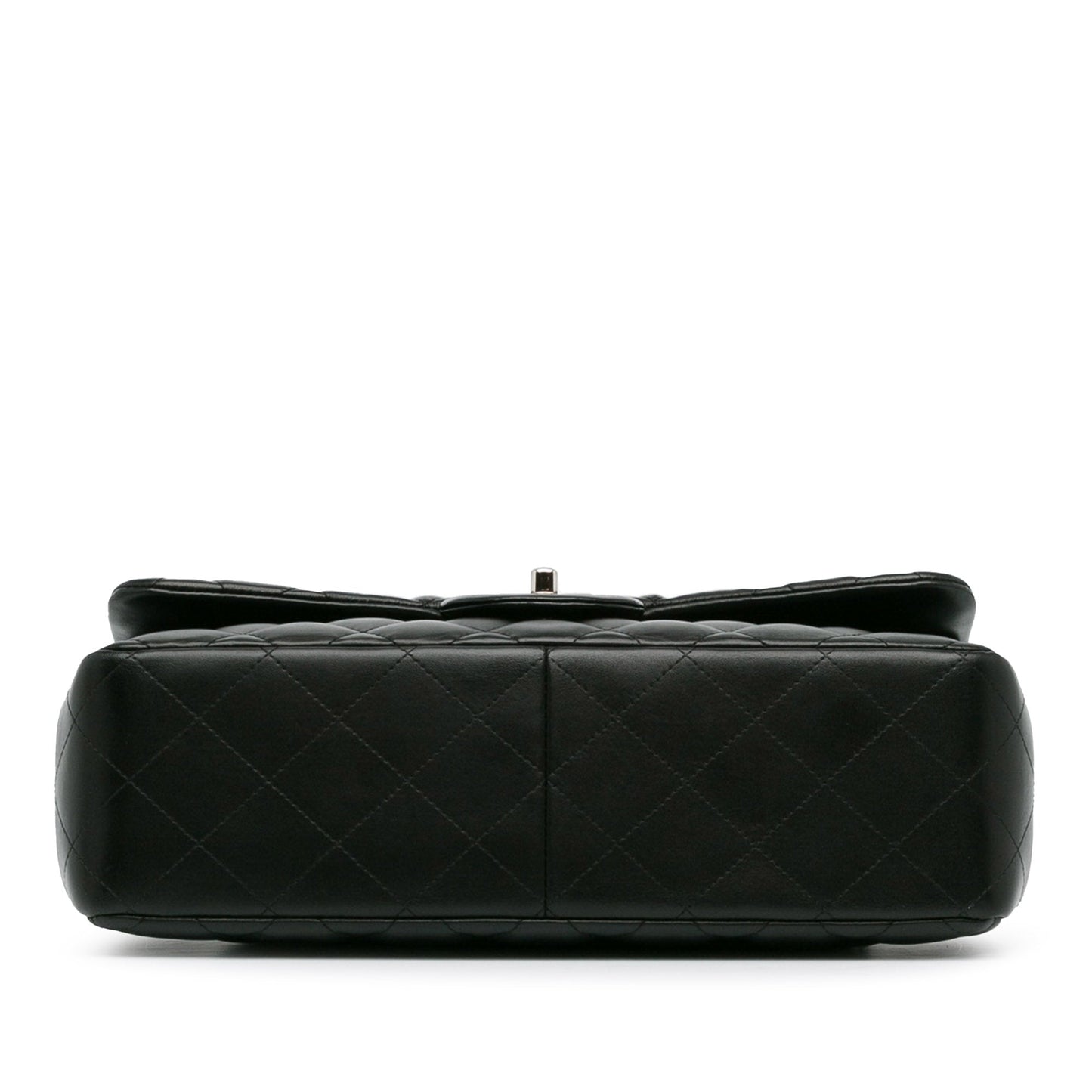 Second hand Chanel Classic Double Flap Jumbo Lambskin Leather Matelassè Handbag Black - Tabita Bags