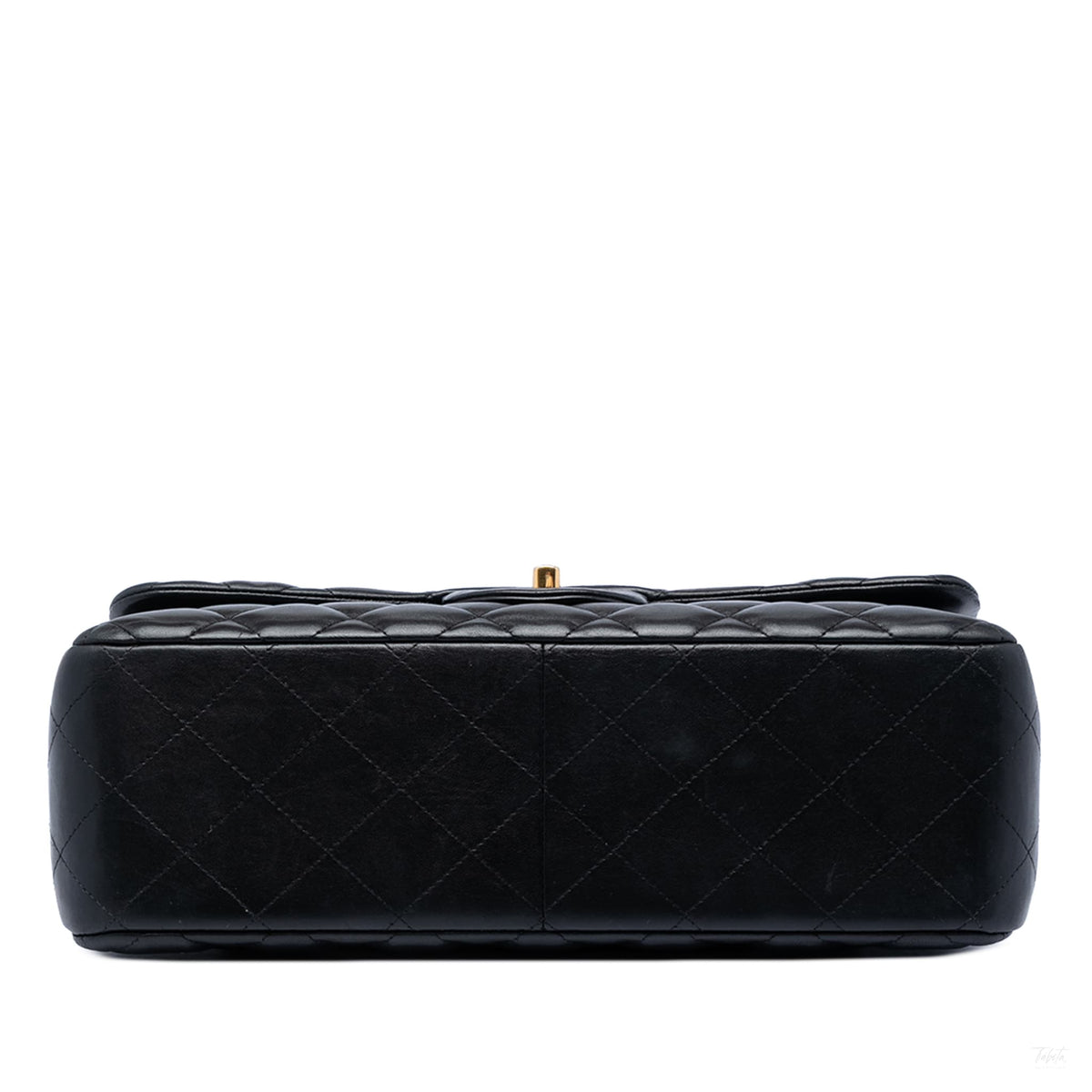 Second hand Chanel Classic Double Flap Jumbo Lambskin Leather Matelassè Handbag Black - Tabita Bags