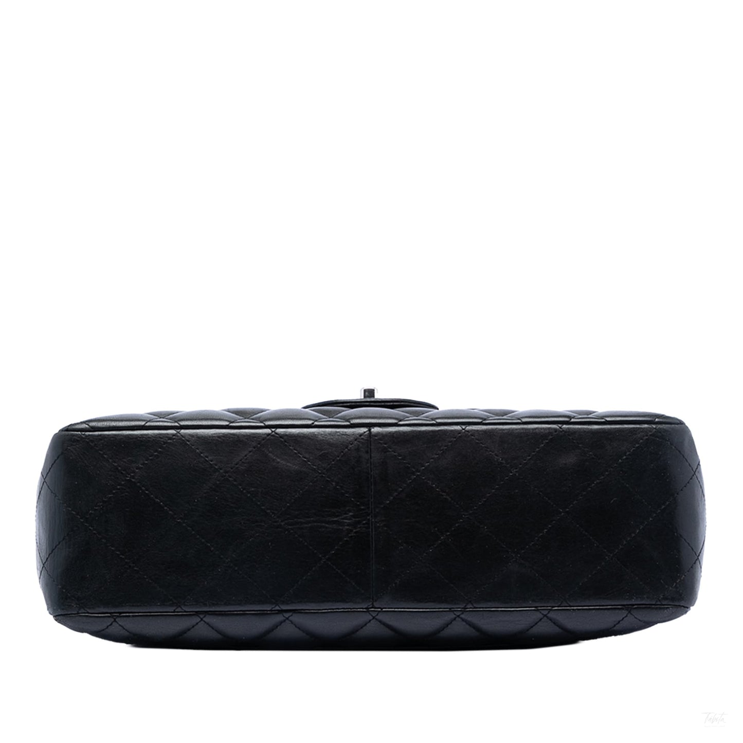 Second hand Chanel Classic Double Flap Jumbo Lambskin Leather Matelassè Handbag Black - Tabita Bags