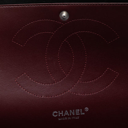 Second hand Chanel Classic Double Flap Jumbo Lambskin Leather Matelassè Handbag Black - Tabita Bags