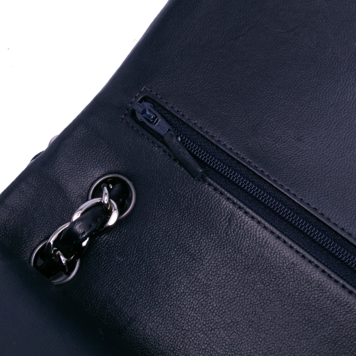 Second hand Chanel Classic Double Flap Jumbo Lambskin Leather Matelassè Handbag Black - Tabita Bags