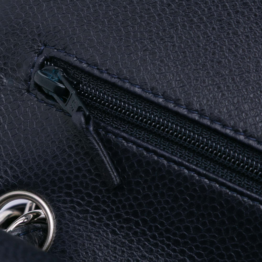 Second hand Chanel Classic Double Flap Jumbo Lambskin Leather Matelassè Handbag Blue - Tabita Bags