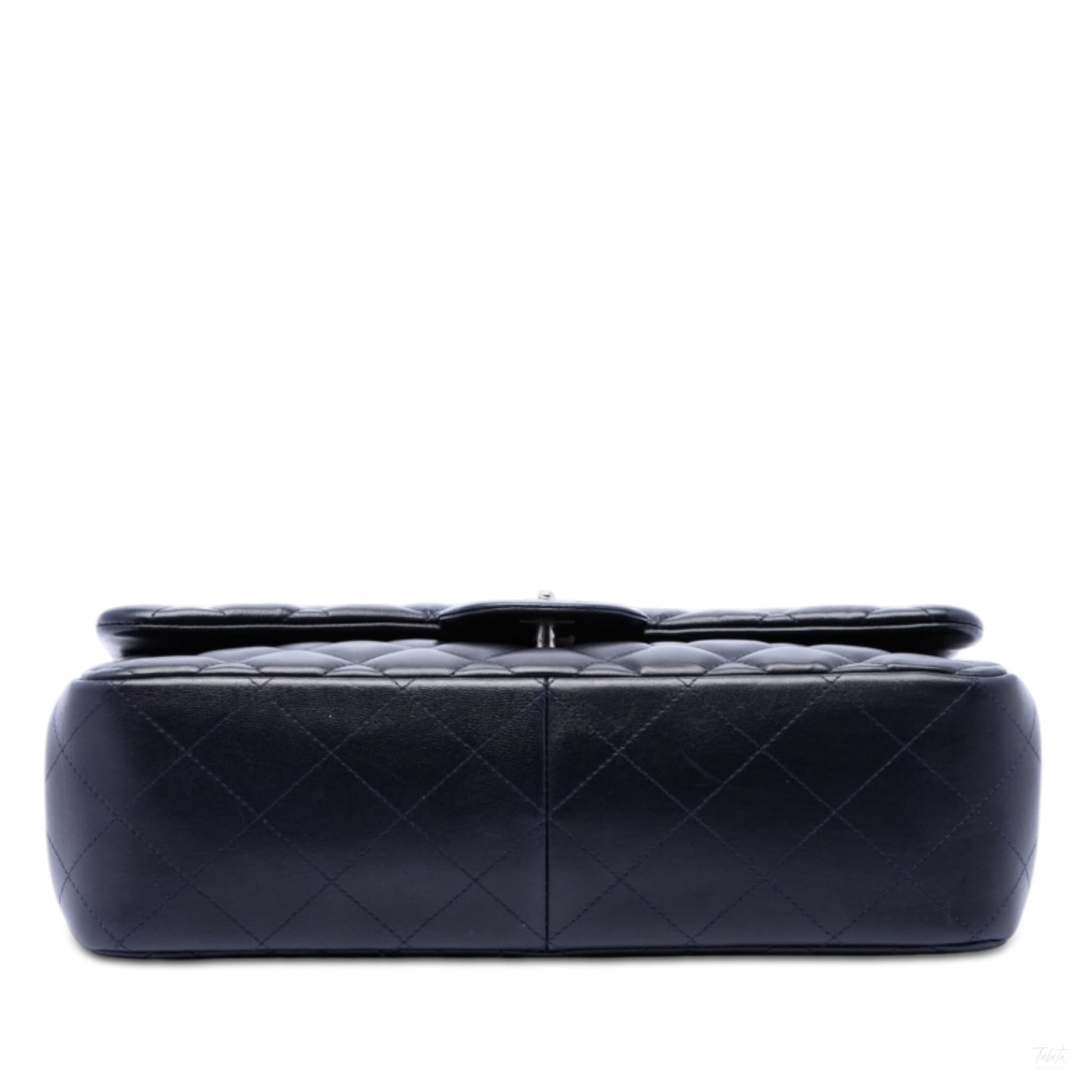 Second hand Chanel Classic Double Flap Jumbo Lambskin Leather Matelassè Handbag Blue - Tabita Bags