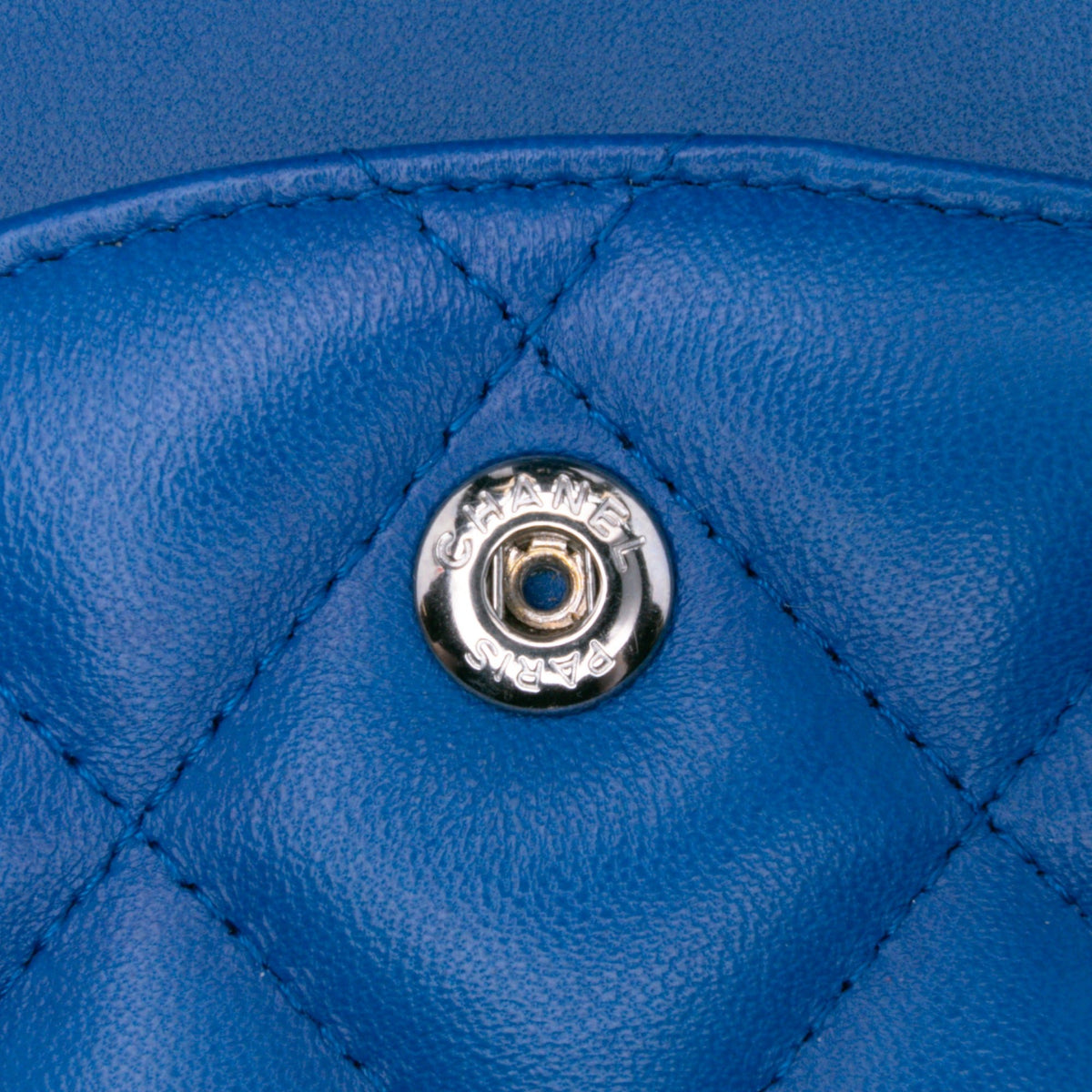 Second hand Chanel Classic Double Flap Jumbo Lambskin Leather Matelassè Handbag Blue - Tabita Bags