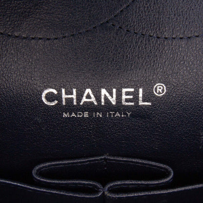 Second hand Chanel Classic Double Flap Jumbo Lambskin Leather Matelassè Handbag Blue - Tabita Bags