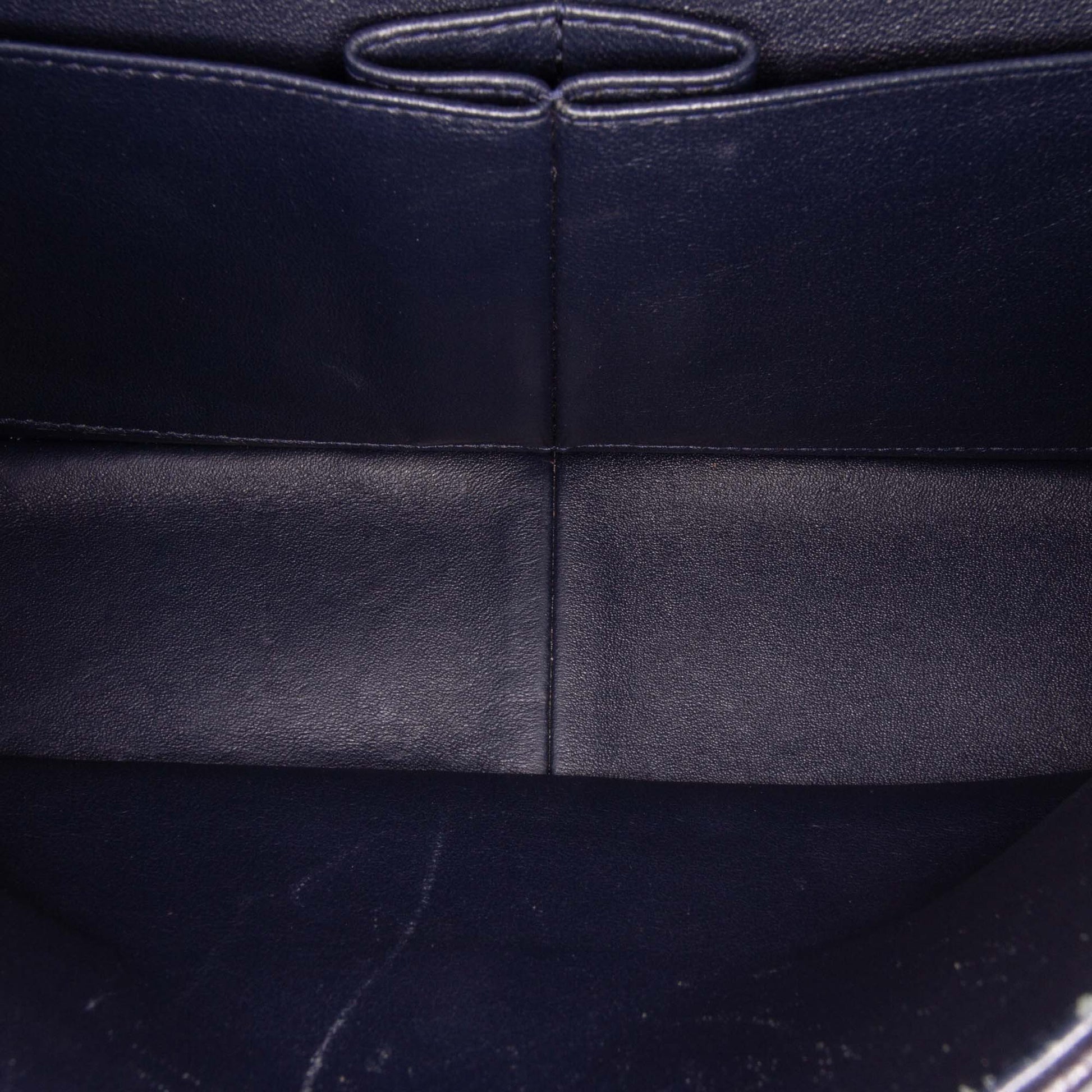 Second hand Chanel Classic Double Flap Jumbo Lambskin Leather Matelassè Handbag Blue - Tabita Bags