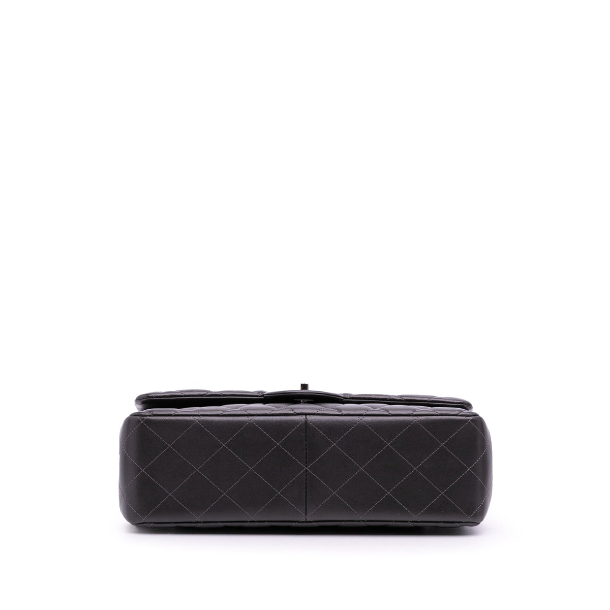 Second hand Chanel Classic Double Flap Jumbo Lambskin Leather Matelassè Handbag Grey - Tabita Bags